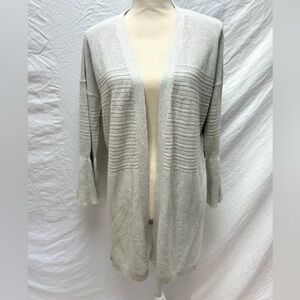 Anthropologie Open Front Lightweight Grey Bell Sleeve Cardigan Small